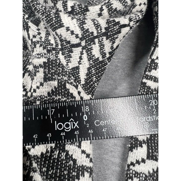 KUT FROM THE KLOTH Black White Fair Isle Draped Open Cardigan‎ Sweater Medium - Picture 4 of 5
